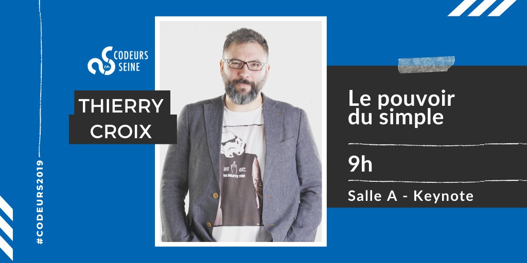 codeursenseine's tweet photo. [ #Codeurs2019 - Keynote ]
Juste après la plénière d’ouverture, @thierrycrx ouvrira le bal avec « Le pouvoir du simple » en keynote à 9h 😍 https://t.co/Fo9QY39xXR #Rouen #UX #uxdesign https://t.co/T8jcaarw6M