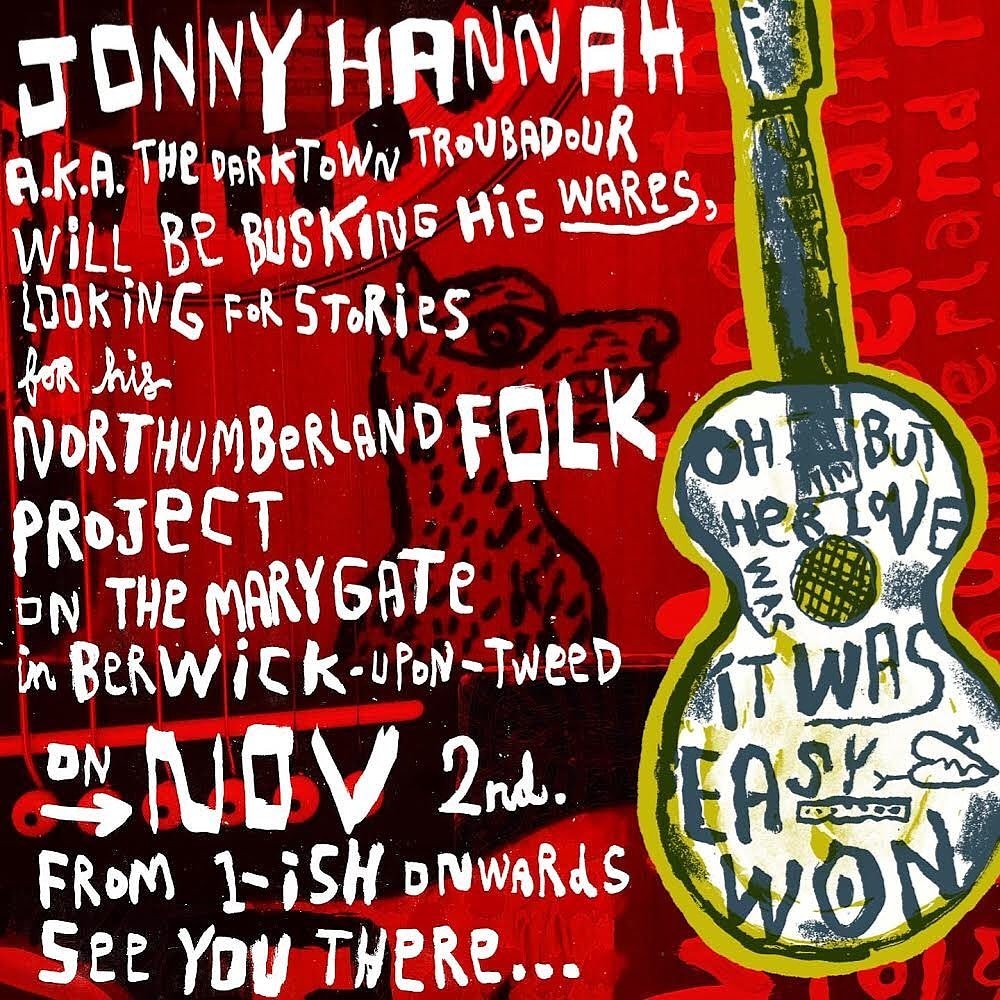 Berwick_Museum's tweet photo. #TODAY 1pm #Marygate #Berwick #Northumberland. Hear Darktown Troubadour #JonnyHannah @Northumbfolk and share your stories with him! #Northumberland #folk #storytelling https://t.co/hGn2WRATs5