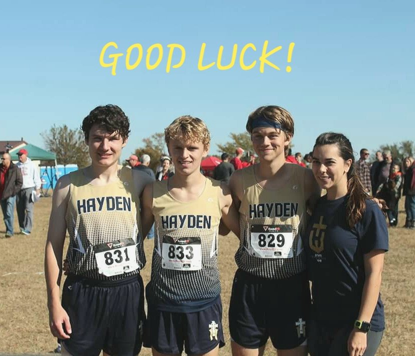 Good luck at State Cross Country today; Tanner, James , <a href="/Dawson_uA/">Dawson Adams</a>  and Coach Leighton.