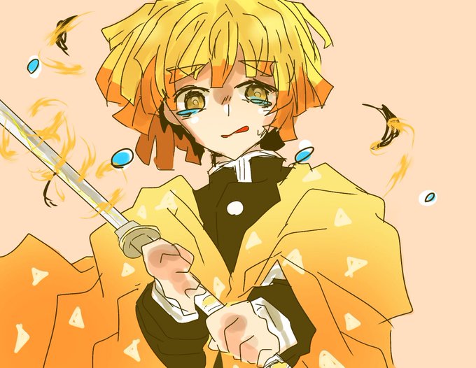 どろんこさんがTwitterに投稿した我妻善逸(鬼滅の刃)のイラスト。