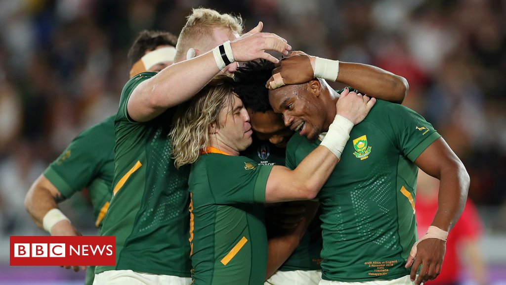 BBCBreaking's tweet photo. South Africa win Rugby World Cup for the third time, beating England 12-32
https://t.co/JDpEvCrWK1 https://t.co/WcoQ4qq4c7