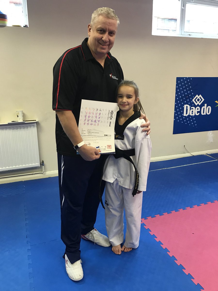 Eric, Connor &amp; Elizabeth were presented with their Kukkiwon Certificates from Korea at today’s Dan Grade session 👏👏👏