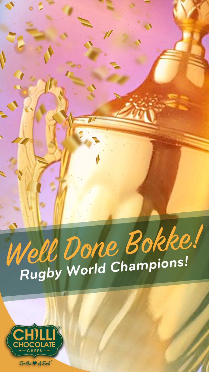 ChilliChefs's tweet photo. Well done to the Springboks!
World Champs #Springboks #SouthAfrica #Bokke #ENGvsRSA https://t.co/pCpUw52DeL