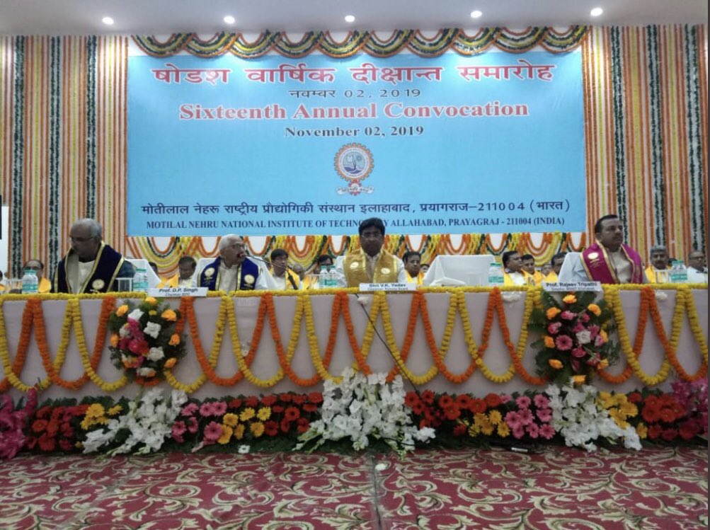 RailMinIndia's tweet photo. CRB Sri V.K.Yadav attended 16th annual Convocation of MNNIT Prayagraj as Chief Guest. Sri Yadav, an alumnus of the Institute said that by 2030 Indian Railways is expecting an investment of Rs 50 lakh cr and called upon young engineers to take Railways and country to newer heights https://t.co/xfJtTvaY6O