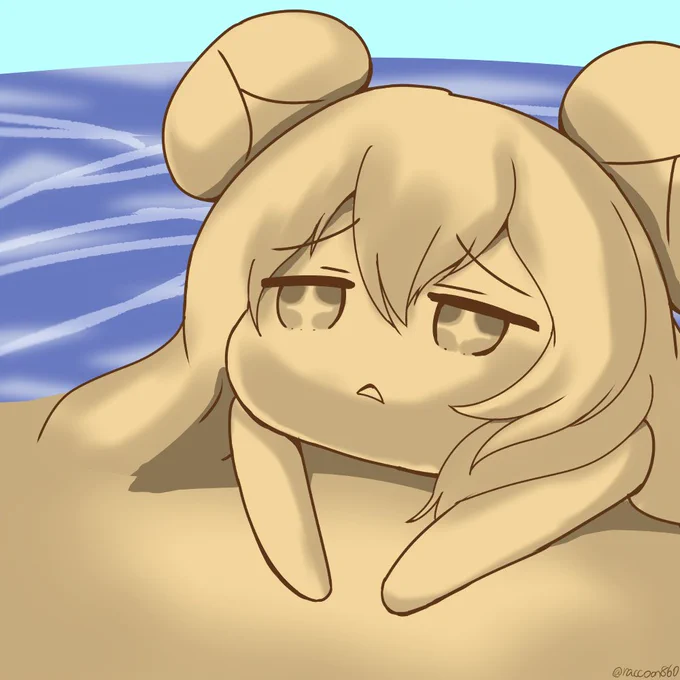 砂で作られたヴィシアのきなこもち
#アズールレーン #ル・マラン 