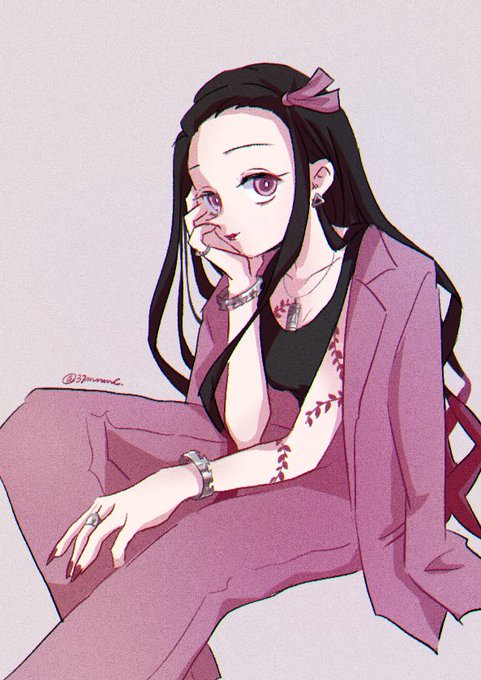 37mcさんがTwitterに投稿した竈門禰豆子(鬼滅の刃)のイラスト。