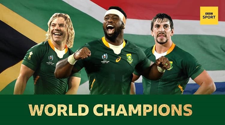 DonaldInDenial's tweet photo. WORLD CHAMPIONS 🇿🇦 #RWCFinal https://t.co/us7iV1T7kR