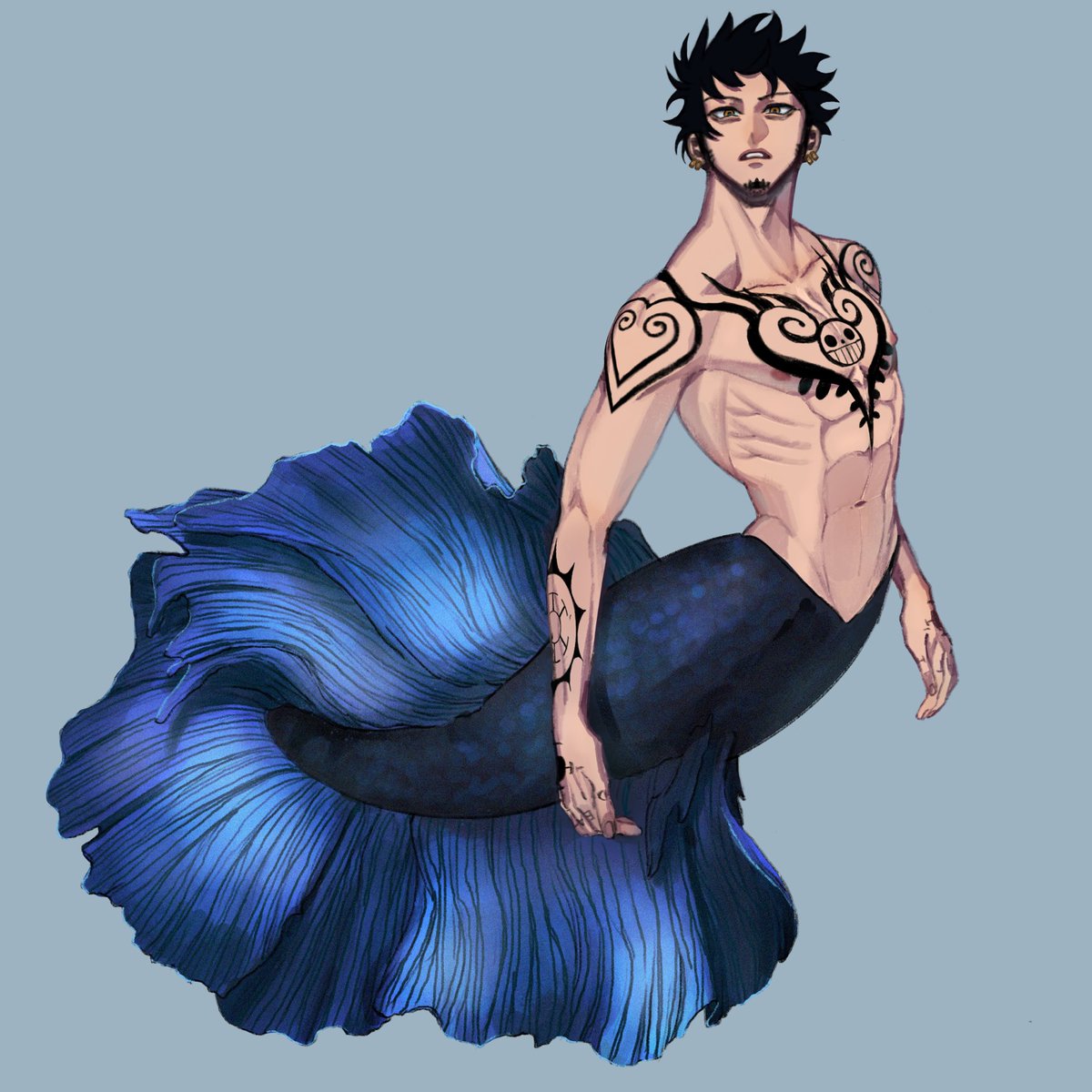 たつトピ 人魚でサンジとゾロとロー描いたヨ ローが一番ややこしかった サンジがイルカ ゾロが鮫 ローがベタの人魚 っていう妄想