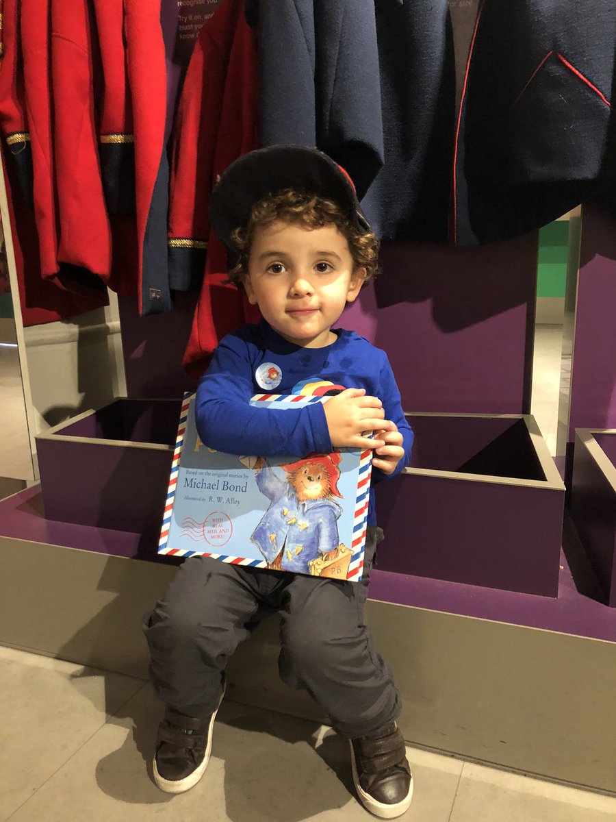 AlisonERuane's tweet photo. A new postal recruit @thepostalmuseum waiting for @paddingtonbear and the #paddingtonspost special storytelling session https://t.co/S2Evlg90ym