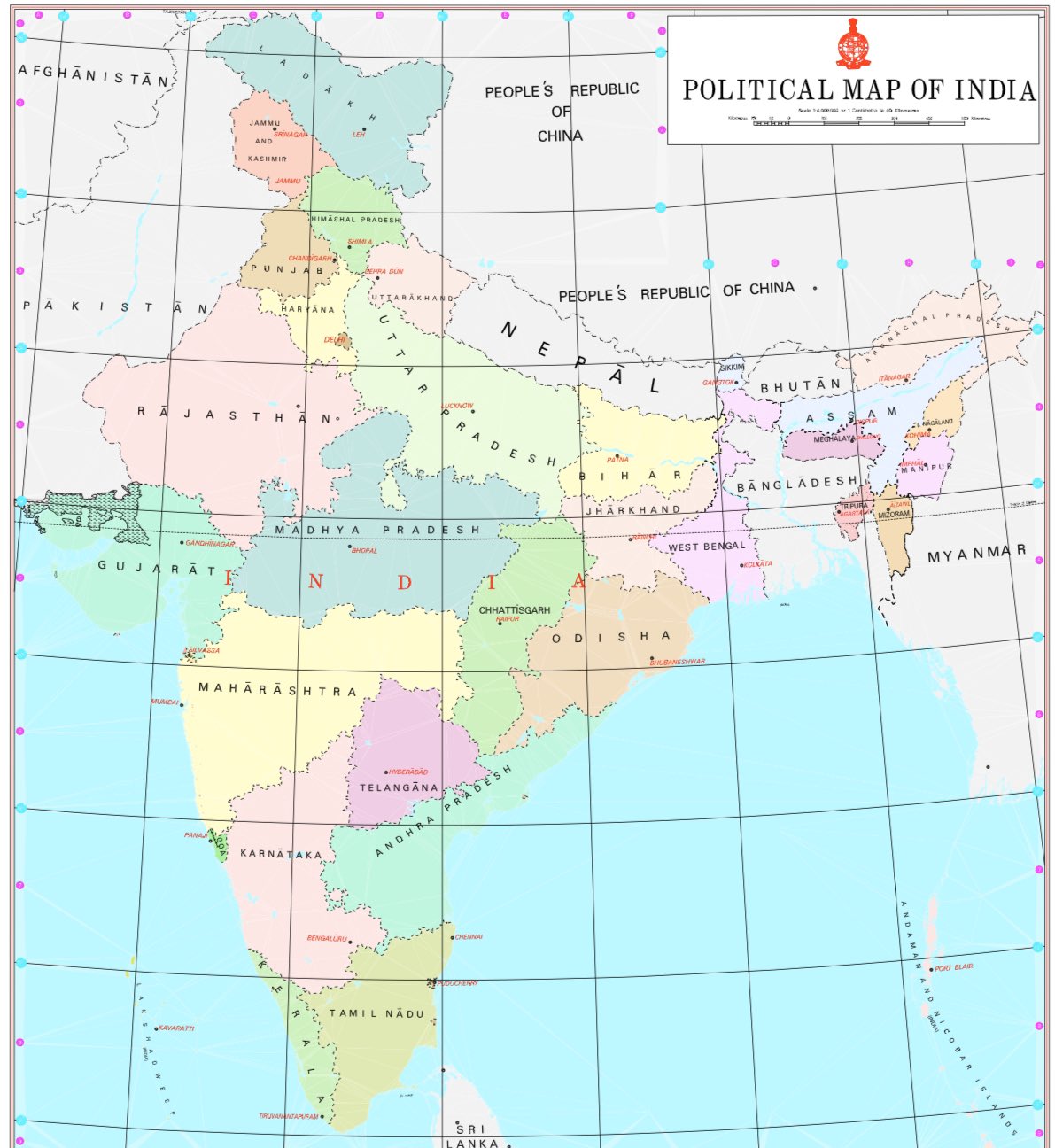 The New Map Of India Palki Sharma On Twitter: "The New Political Map Of India With The Union  Territories Of J&K And Ladakh. @Wionews Https://T.co/Vd2Uqyk4Ai" / Twitter