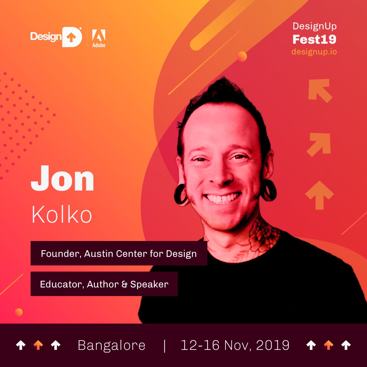 DesignUpConf's tweet image. Just 🗓10 days to go 🥁. Hear @jkolko talk about "Selling-In Innovation" in one of the masterclasses this year at DesignUp Festival 2019. To know more - designup.io/blr2019/

#dup19 #designup2019blr #designupconf #DUpFest