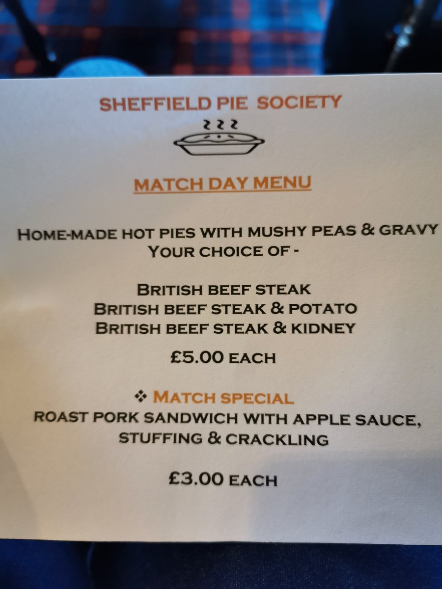 AlbionSheff's tweet photo. We have matchday pie and roast pork sandwiches! #twitterblades #hungryblades #matchdaypie https://t.co/Q6H0nFFi8T