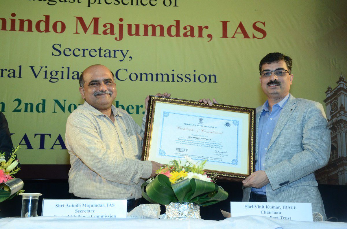 Secretary, CVC at the VAW function at Kolkata Port Trust today.