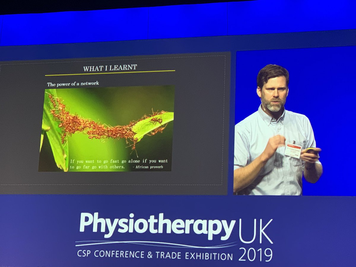 If you want to go fast, go alone. If you want to go far go with others. I 💙 this and it resonates with me on many levels #physio19