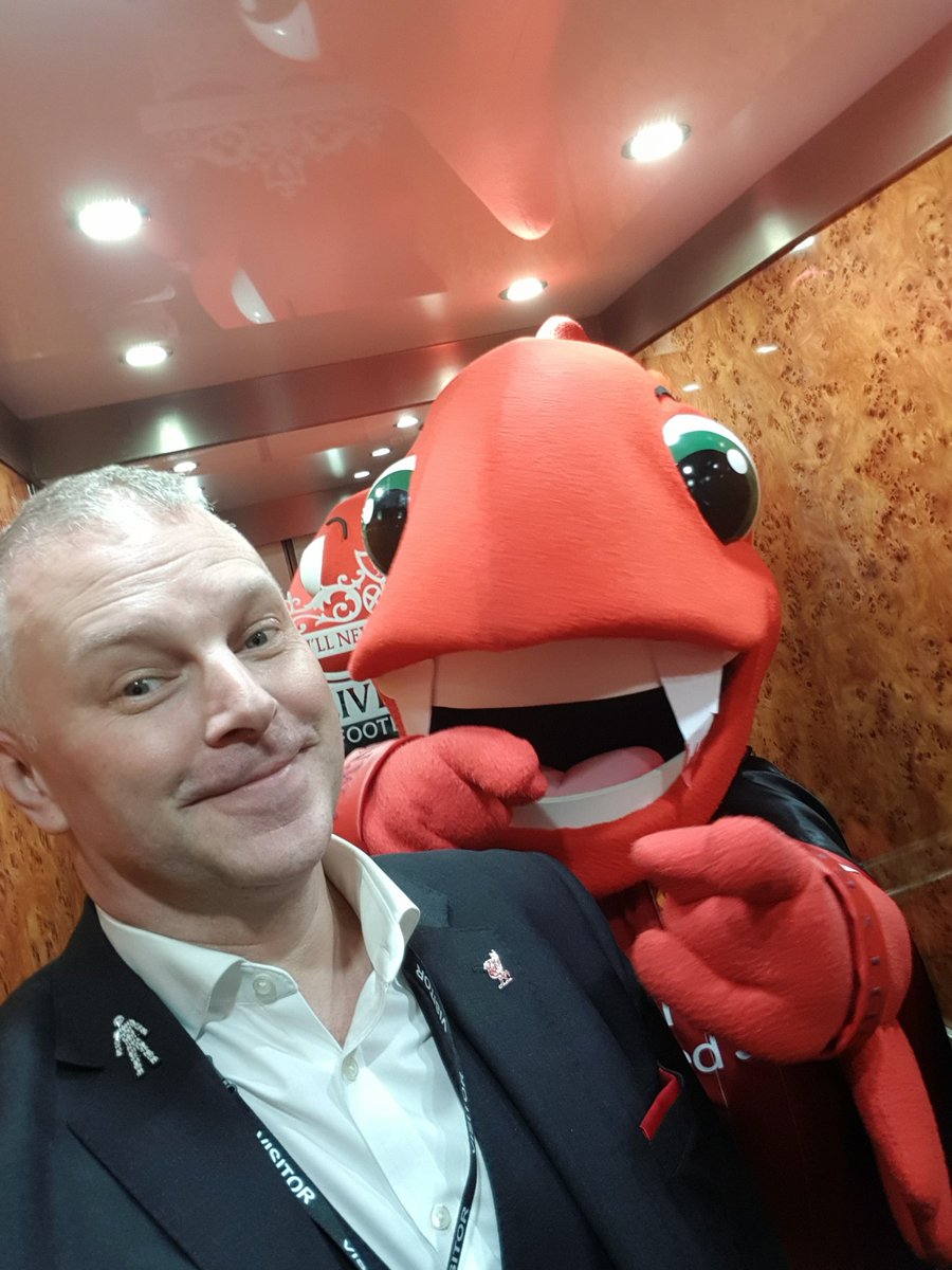 thespencerlynch's tweet photo. That moment when you bump into your mate @MightyRed_LFC in the lift at Anfield @lfc #lfcmagic ๐๐๐๐๐๐๐ฅ https://t.co/yIJQ2kFUgd