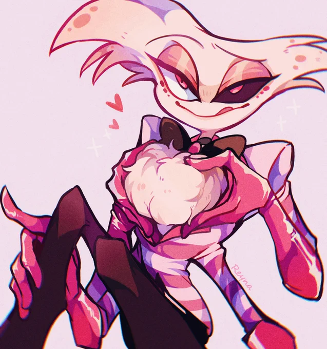 #HazbinHotel 
他太好了💖
第二张图来自直播里的问答,都是喜欢的角色!! 