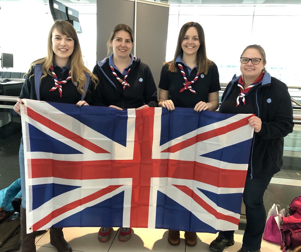 rlboulton's tweet photo. The @Girlguiding U.K. delegation (minus one!) are ready to take off to Slovenia for the #SGAcademy2019 @ukintguides @GirlguidingSWE @GGNWE_INT https://t.co/ig5AWM2LC6