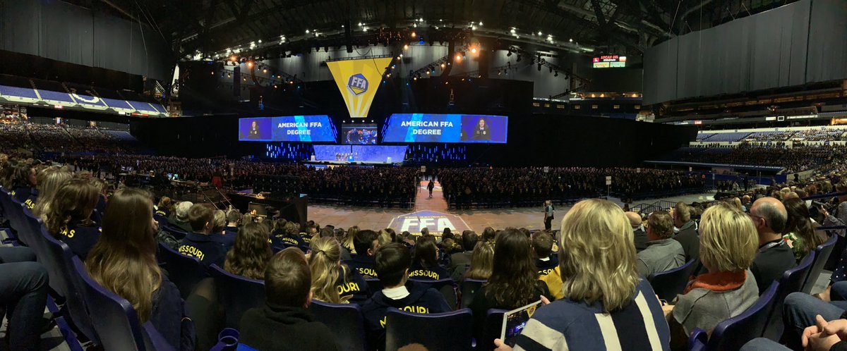 AveryFFA2's tweet photo. Happening now in Indianapolis! 2 Avery graduates receiving their American Degree! Way to go Lane Richardson and Austin Dugger! @averyhighschool @avery_ffa @EllisAyers https://t.co/3fI4xLNoon