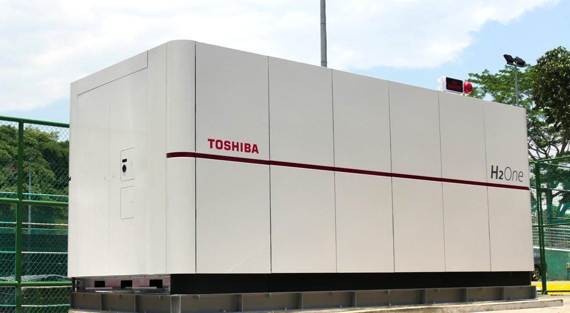 fuelcellsworks's tweet photo. Toshiba’s H2One™ Selected to Support Singapore’s Research Efforts in Energy Sustainability--@toshiba delivered H2One™, an autonomous #hydrogen energy supply system to SP Group Singapore--https://t.co/yXfP1j9Xev #fuelcell #decarbonise #hydrogenone https://t.co/pV1TZbjT3s