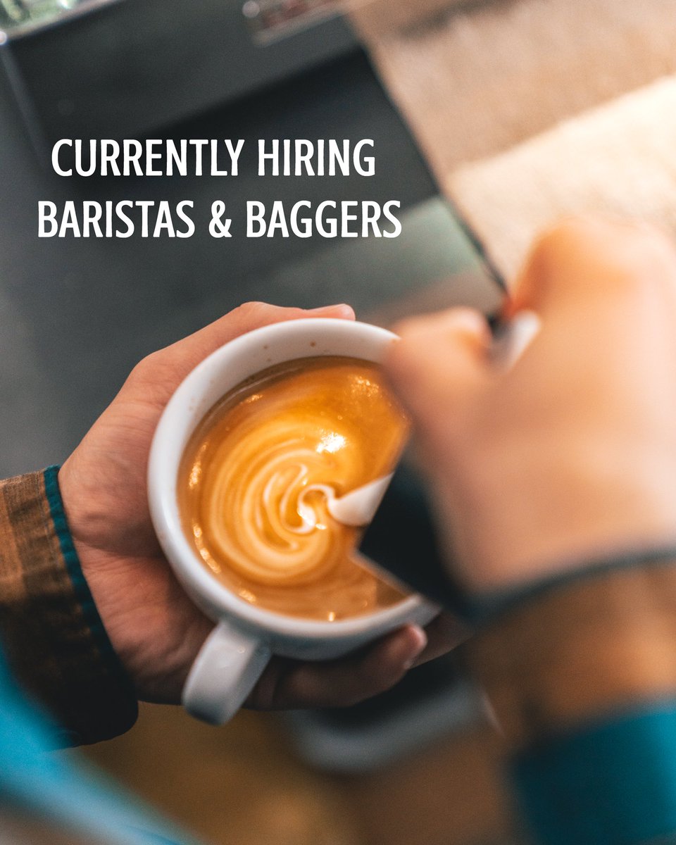 No experience necessary. Apply at our cafe ☕