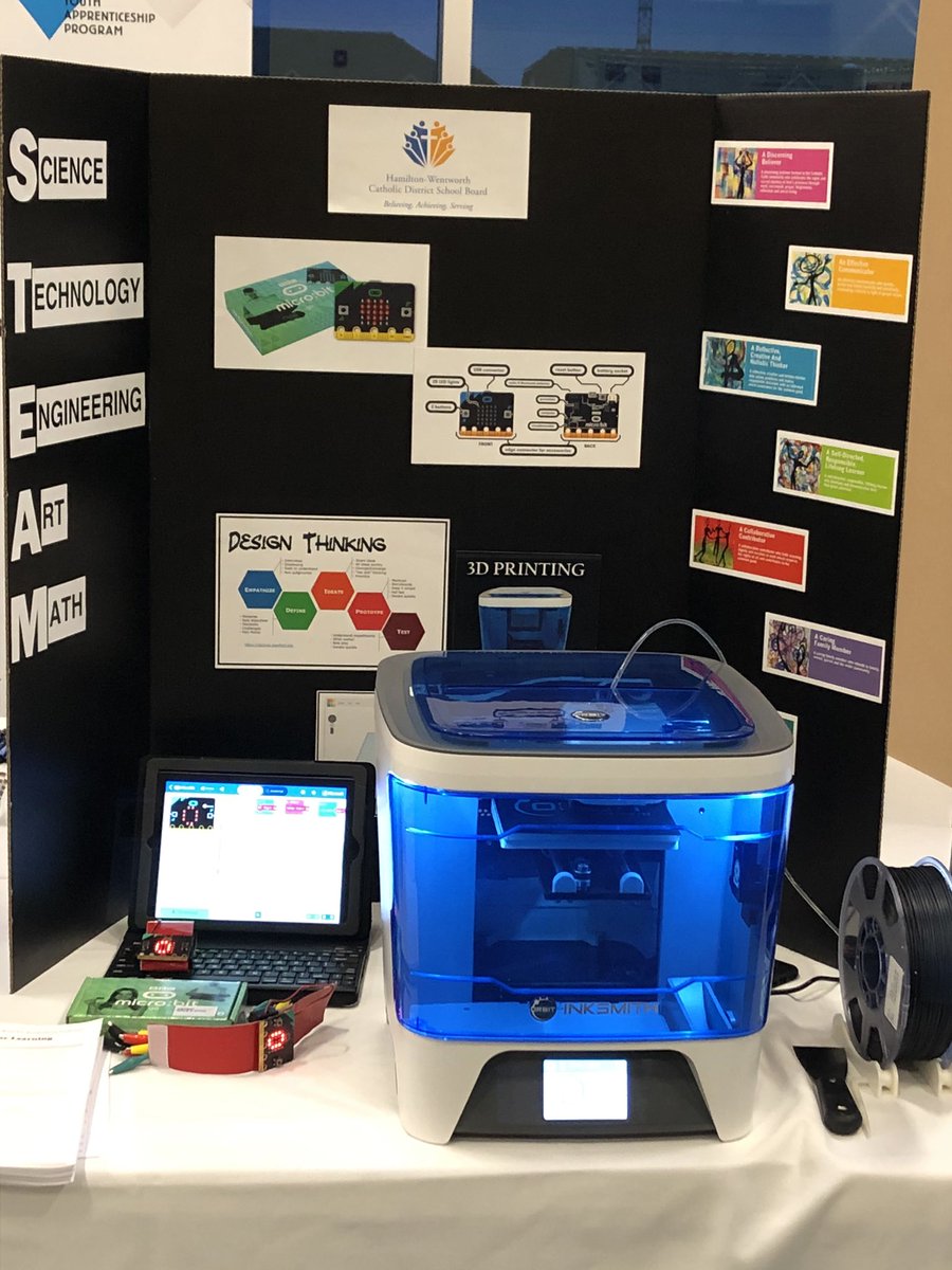 EatonJudy20's tweet photo. Sharing Micro:bit technology, design thinking and 3-D printing at the HWCDSB Parent Conference #HWCDSB #Inksmith #Fairchancelearning https://t.co/1f6nhrvjvN
