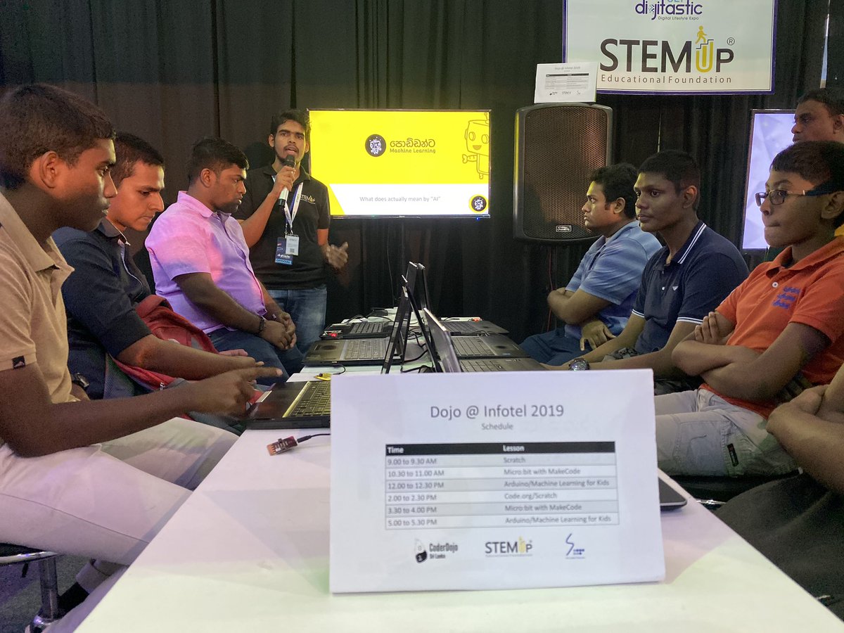 mlforkidslk's tweet photo. Machine Learning for Kids session just started in Dojo @ Infotel 2019 #lka #mlforkids #stemup #mlforkidslk https://t.co/mYHLfv8hwW