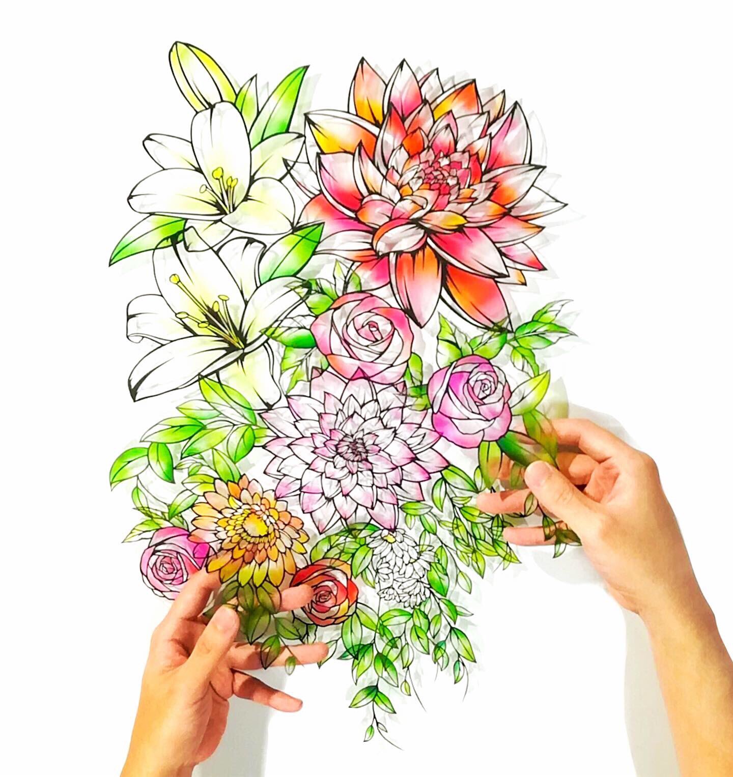 切り絵作家jun ありふれた日常 創作花言葉 見つめ直す想い 花言葉 薔薇 愛情 ゆり 無垢 ダリア 感謝 ガーベラ 希望 マーガレット 信頼 身近に感じる感情を花束の切り絵で作りました 身近に感じすぎるが故に薄れるそれぞれの感情 改めて感じてほしい