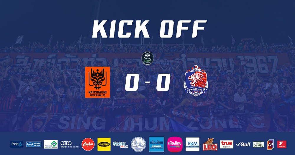 PortFC_Official's tweet photo. [KICK OFF]
FA Cup 2019 Final
เกมการแข่งขัน เริ่มต้น
การท่าเรือ เอฟซี 0-0 ราชบุรี มิตรผล เอฟซี

#PortFC #HeartofTheLion #FACupFinal2019 https://t.co/TrfVJYpxK7