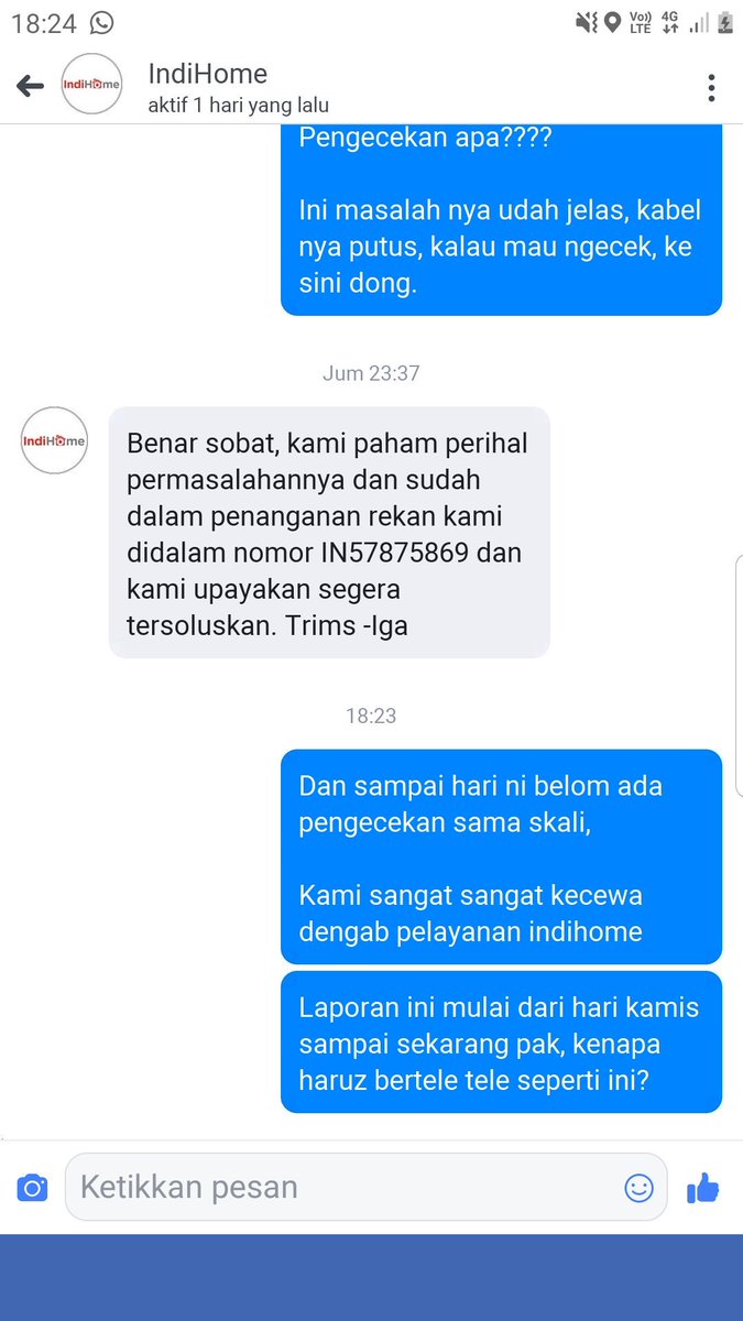 siehap's tweet image. Lapor @IndiHome @aduanBRTI 

Mohon di segera kan untuk penanganan nya. Krn kami sangat sangat kecewa dengan pelayanan ini
Tagihan jalan terus, tapi kenapa jika ada masalah/kendala sudah jelas, masih bertele-tele