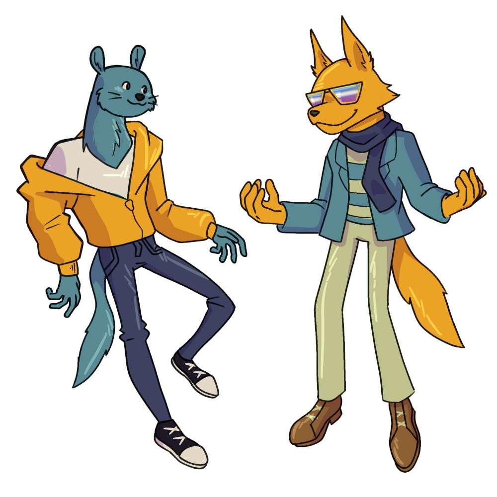 NamelessNPCArt's tweet photo. Feeling kind of artblock-y so I drew one of my favorite bands, the @studiokillers #StudioKillers #GoldieFox #DynaMink #Furry https://t.co/2z1VfthoSe
