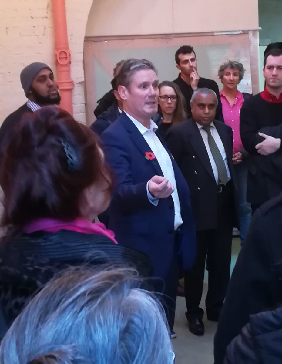 Keir Starmer addressing a crowd of Labour party members