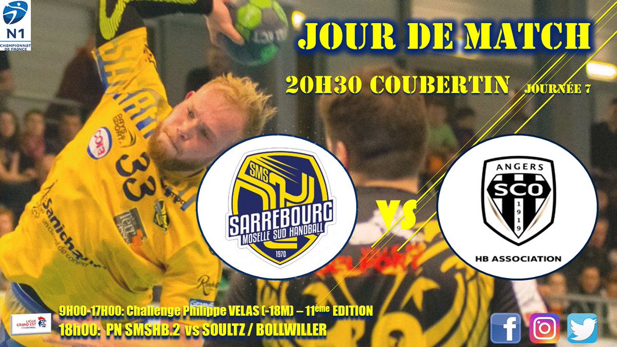 SMSHandball's tweet photo. 🚨#JourDeMatch 🚨
📍Rdv ce soir à Coubertin 🏟
⏰20h30
🤾🏻♂️@SMSHandball 🆚@SCOHandball
#onCompteSurVous
#AllezSmshb https://t.co/EpcgxIBguk