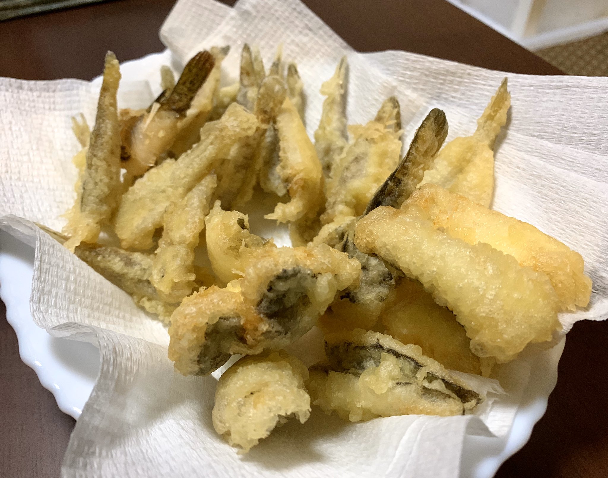寿トロ 釣ってきてもらった魚 いやーギンポ初めて捌いたけど シメてからも動き回るもんでビビりまくりましたが天ぷら美味しかった ハゼなどの小さいのが写真の3倍くらいあったので全員天ぷら アイナメ塩焼き ベラ煮付け T Co Vf4wrm44ur