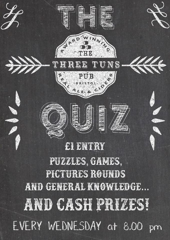 thetuns's tweet photo. PUB QUIZ!! Every Wednesday at 8pm!! £££Cash Prize! £££
#beer #cider #wine #spirits #quiz #questions #pubquiz #pictureround #wednesday #threetuns #pint https://t.co/qzQ6iN5XKt