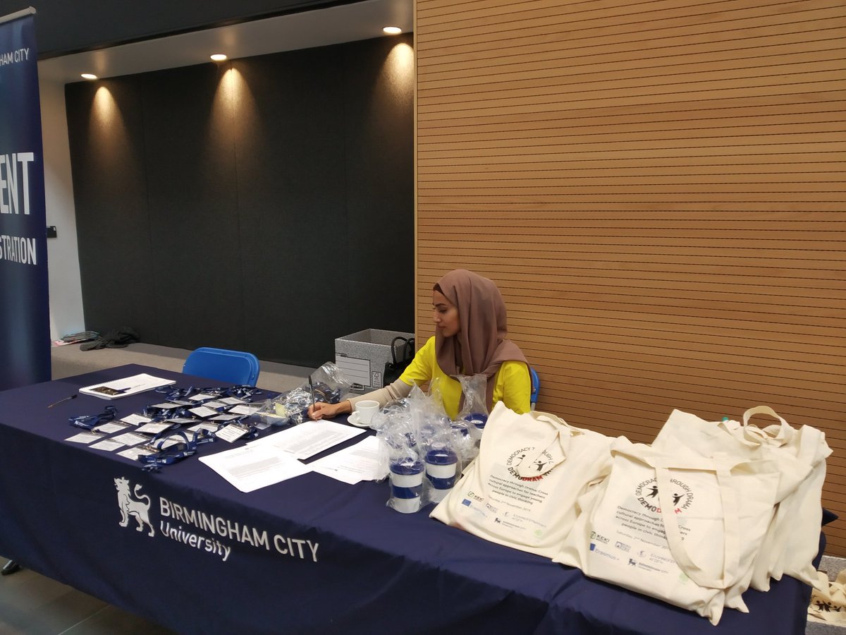 StephCher1's tweet photo. @DemoDram Final Event about to start. #democracy #edchat #ErasmusPlus #teachers #drama @BCUEDSTUDIES @myBCUresearch @MrCJBolton @EleniKanira1966 @Andy_J_Brogan @KeKivzw @EdMLee @Carlie_Squire @BloorBloor3 https://t.co/1IZAcTtjHT