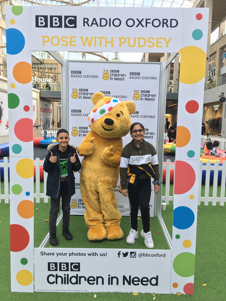 BBCOxford's tweet photo. Pudsey is loving meeting so many of you for a pic! Still time to #PoseWithPudsey @WestgateOxford @BBCCiN https://t.co/zlz2ksNSgI