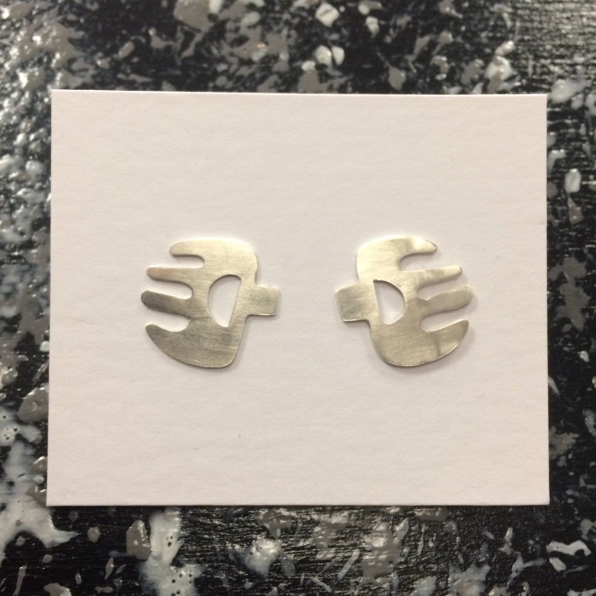 Beautiful stud earrings designed and made from recycled silver by Corrinne in Devon #ConsciousConsumers #FrancisRoad