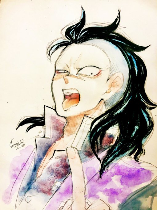 new→@suto_shoo1さんがTwitterに投稿した不死川玄弥(鬼滅の刃)のイラスト。