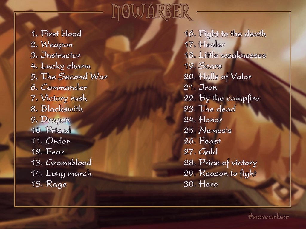 shmourne's tweet photo. #wowclasschallenge #nowarber
Я хотела внести, но я хлеп и забыла.
Точите мечи и топоры, пусть холодной осенью вас согревает пыл битвы - наступает #новарбрь! https://t.co/nkAMUFt1Z5