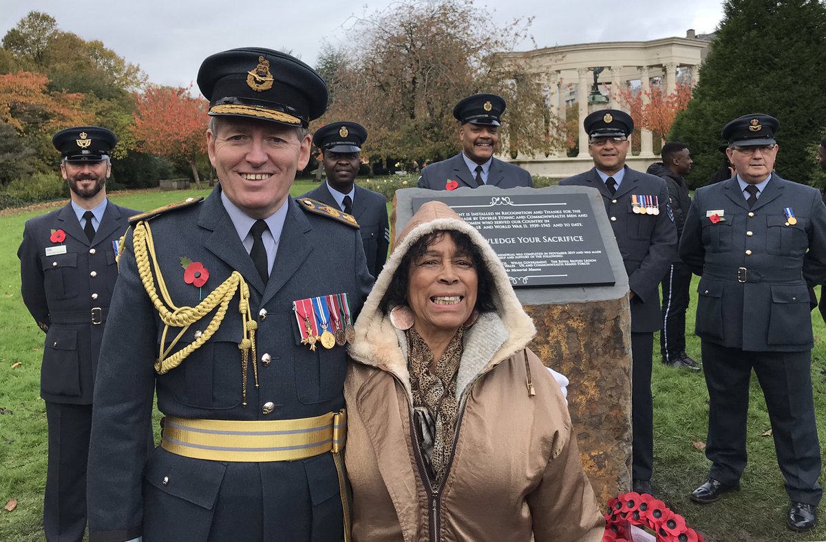 RAFSETWWM's tweet photo. Deeply Honoured to be at todays monument unveiling acknowledging the Sacrifice of all Servicemen and Women from our #Commonwealth. A beautiful morning in Wales National Remembrance Garden with our Mover Shakers &amp; History Makers @BHMWales @raf_engagement https://t.co/ms6obr8KKK