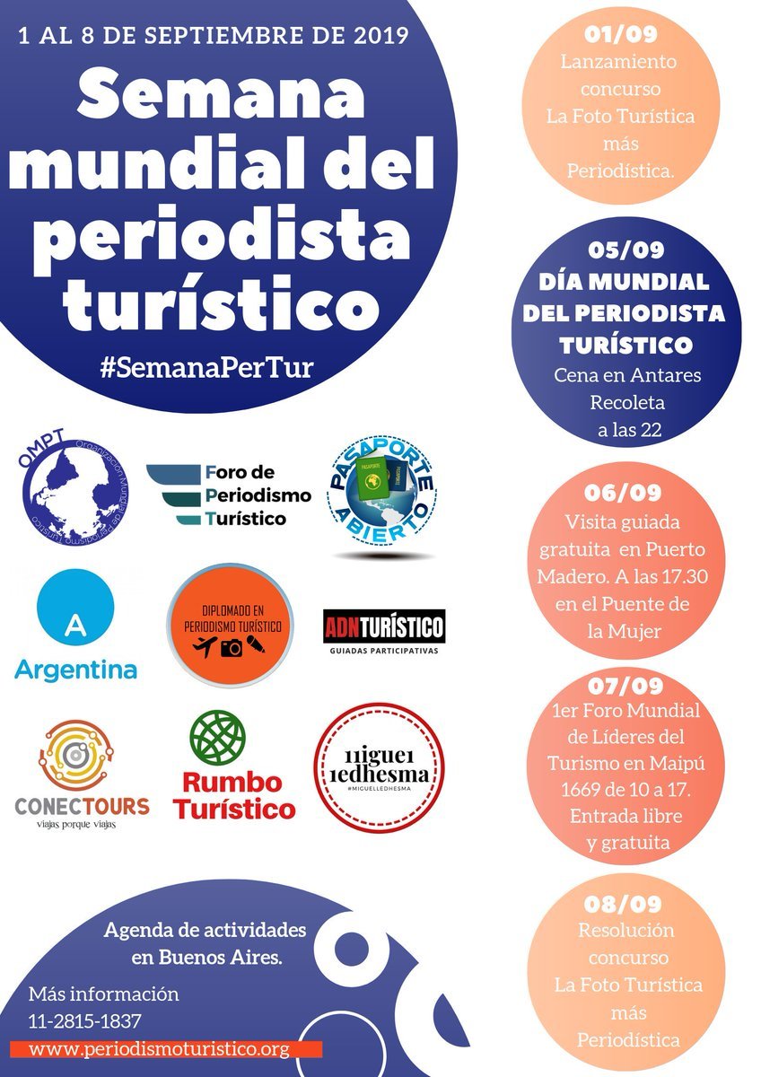 Sahabrina_321's tweet photo. Y así Celebramos el Día Mundial del Periodista Turístico #OMPT #PeriodistaTuristico #SemanaPerTur Con esta agenda llena de excelentes actividades. https://t.co/0ECb2Zwbw8