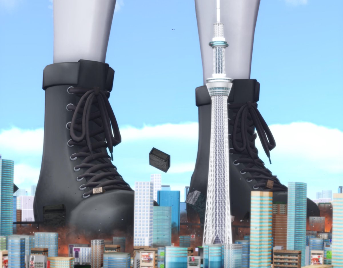 『監視者？見守る鳥神様？』
「ジーッ」
巨大な彼女は立っているだけ。ほかの巨大なフレンズに比べると、被害は最小限。
だが、小人達は落ち着かなかった。彼女の巨大すぎる存在自体もそうだが、ずっと小人達の事を見つめているのだ。今にも山の様な巨大ブーツで街を踏み締めそうな眼光を瞳に秘めて…