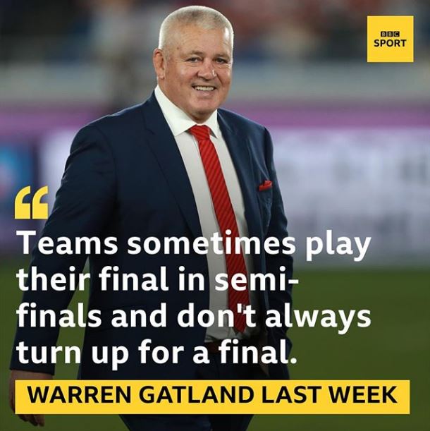 bbcrugbyunion's tweet photo. As the dust settles on England's #RWCFinal disappointment...

Was Warren Gatland proved right?

#bbcrugby https://t.co/v8Hq9Jo5mH