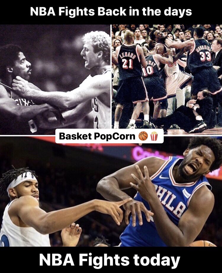 BasketPopCorn's tweet photo. [ 🤼‍♂️🏀🥊 Les embrouilles NBA à travers les époques 🥊🏀🤼‍♂️ ]

A ce qu’il parait « Old School - New School là n’est pas la question » ... un peu quand même non ⁉️😅🤷🏼‍♂️🤨🧐🤪😂🤣

#ManVersusWild
#OldSchoolVsNewSchool
#LeRapCétaitMieuxAvantbar fight https://t.co/urY8OuUw63