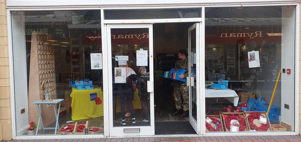 mwchorley's tweet photo. The pop up Poppy Appeal shop is back at Market Walk for all your poppy needs. Wreaths, crosses, kids packs, standard poppies and much more!! Pop in and see the team. #poppy #PoppyAppeal  #RemembranceSunday  #WeWillRememberThem #MarketWalk #Chorley #Lancashire https://t.co/6gwo9TZN9i