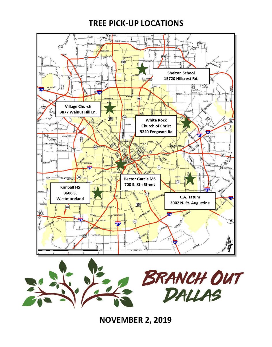 dallaslibrary's tweet photo. Today's the day to pick up your Branch Out Dallas trees! 🌳 From 9 AM - 12 PM residents who reserved a tree can pick theirs up at any location on the map. #BranchOutDallas https://t.co/qxLwYVMTPp