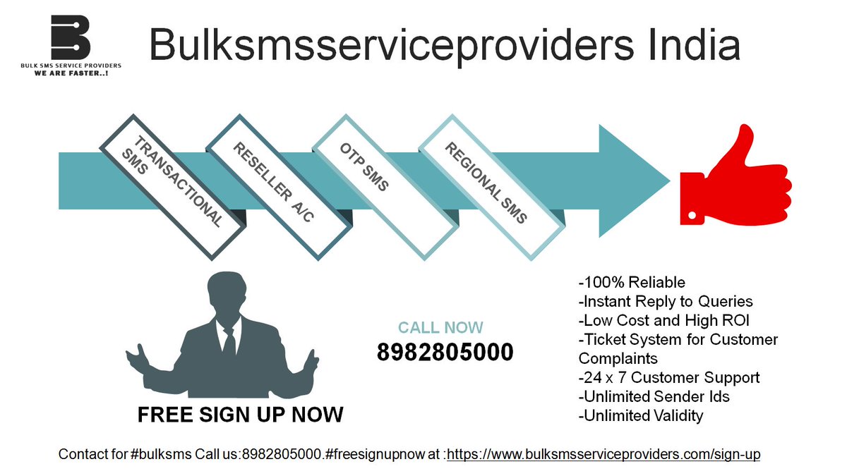 Bulk sms service providers operates one of the world’s leading proprietary messaging and communications platforms,designed to connect mobile network operators with enterprises.Contact for #bulksms Call us:8982805000.#freesignupnow at :bulksmsserviceproviders.com/sign-up