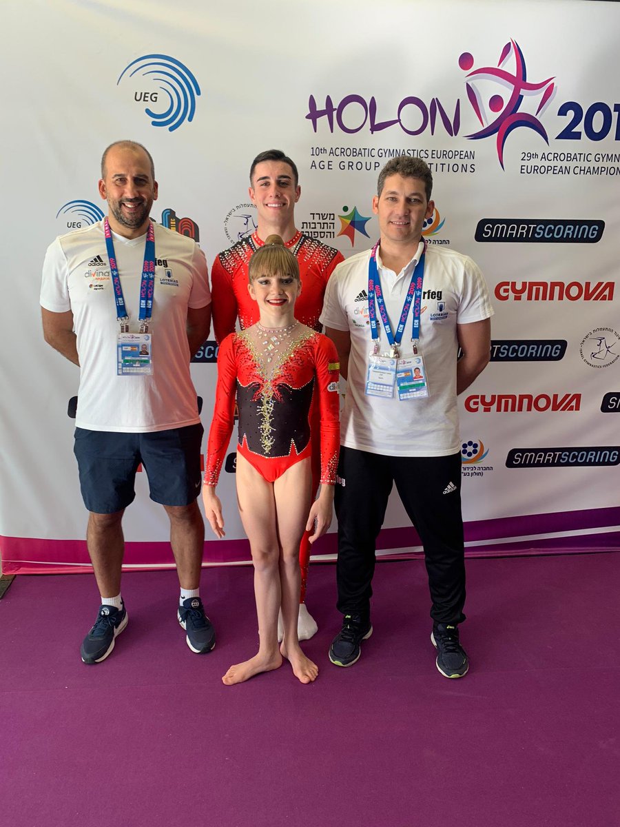 RFEGimnasia's tweet photo. Ismael Medina y Luz Lupiáñez 6os clasificados en el All Around del Campeonato de Europa #ACRO2019!! Enhorabuena equipo!! #TeamESP #ESPasión https://t.co/TcPjKSqYpA