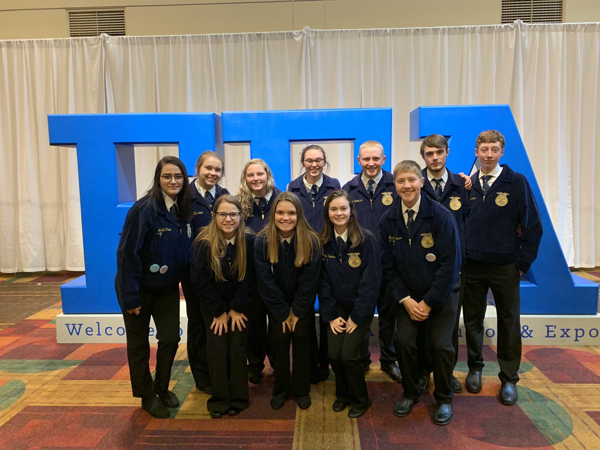BHSAgDept's tweet photo. The National FFA convention is wrapping up and we have had such a good time! Sessions, concerts, rodeo, hypnotist, college &amp; career expo, and tours.  Heading north shortly! #ByronFFA https://t.co/byV4zXNOBQ