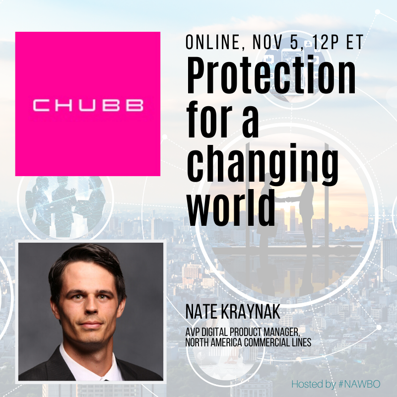 NAWBONational's tweet photo. Join us: 11/5 at 12p ET Cyber Insurance.  Protection for a changing world. Join us with our friends at Chubb. Register to attend and receive the recording: https://t.co/t2ApeBO2wn https://t.co/4RjDMOVWNc